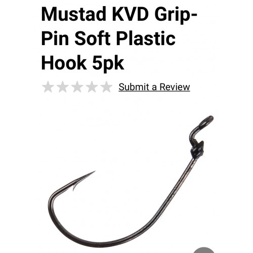 Mustad KVD Grip Pin Soft Plastic Hooks - 5 Pack